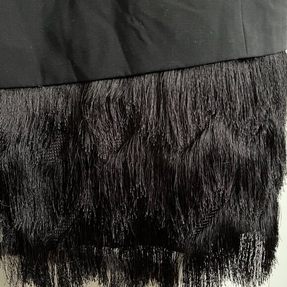 Banana Republic Black Sleeveless fringe vest double breasted size 14 - Picture 4 of 10